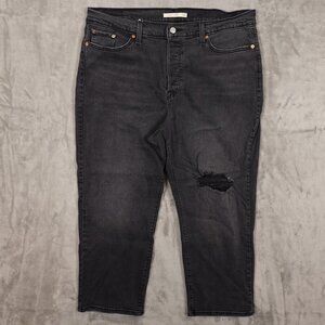 Levi's jeans Wedgie Straight women's 20W‎ vintage black denim red tab